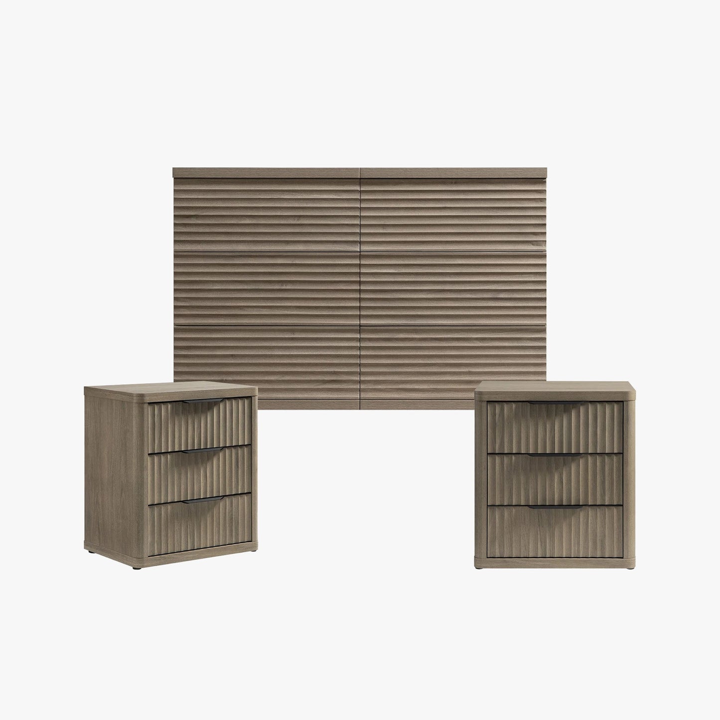 Stria 6-Drawer Dresser and Cas 3-Drawer Nightstand Set