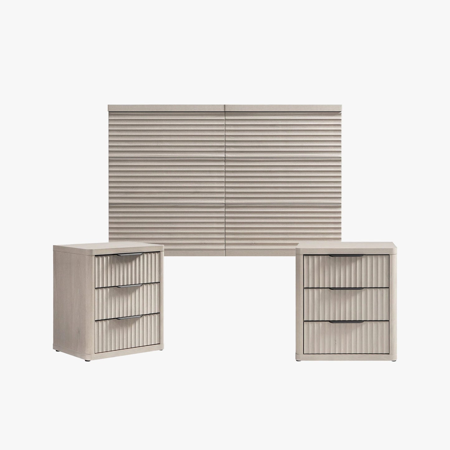 Stria 6-Drawer Dresser and Cas 3-Drawer Nightstand Set