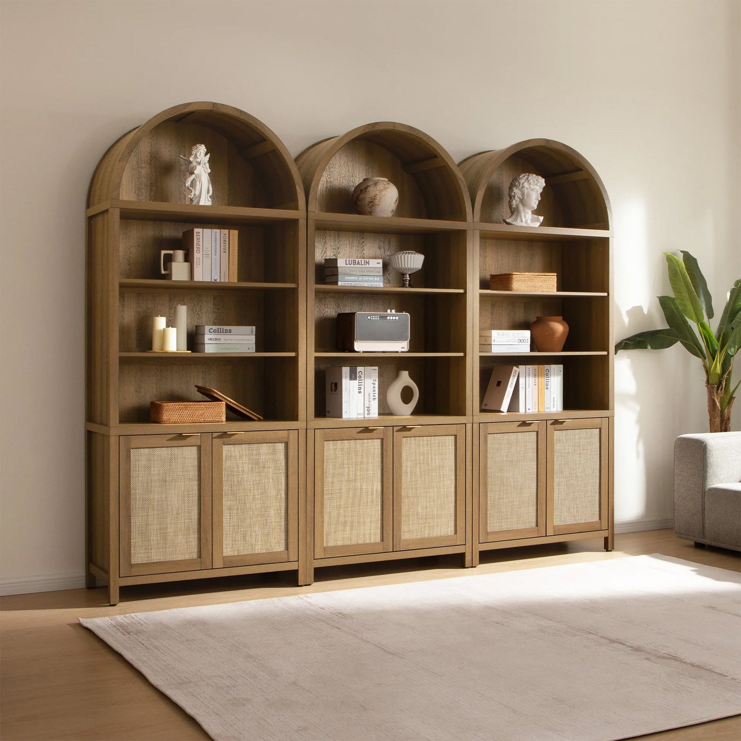 Savanna Arched Bookcase, 84.2Inch Height