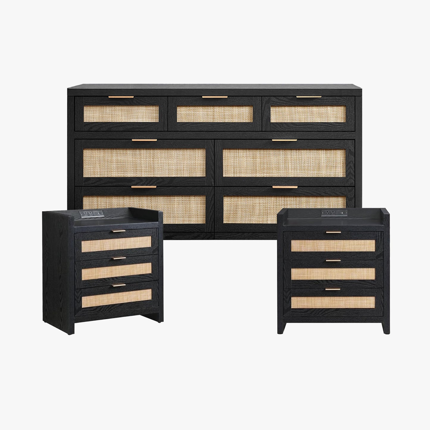 Savanna Rattan Dresser and Nightstands Set