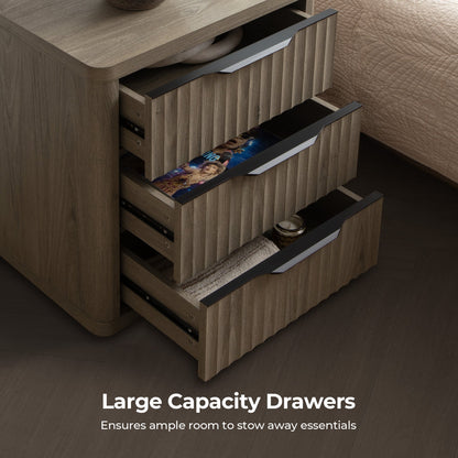 Stria 9-Drawer Dresser and Cas 3-Drawer Nightstand Set