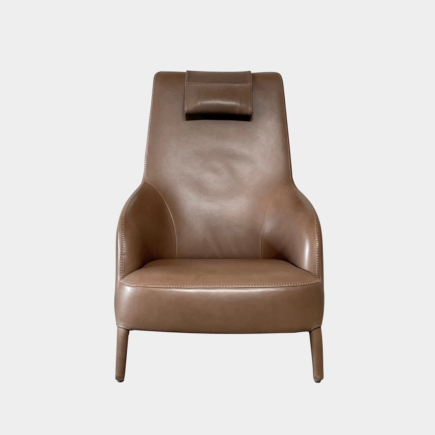 Fauteuil à dossier haut et pouf Maxalto Febo