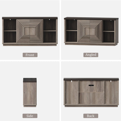 Stria 58.2Inch TV Stand,Sliding Door