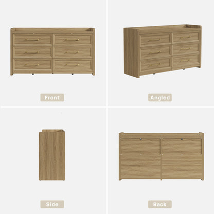 Helio White 6 Drawers Dresser