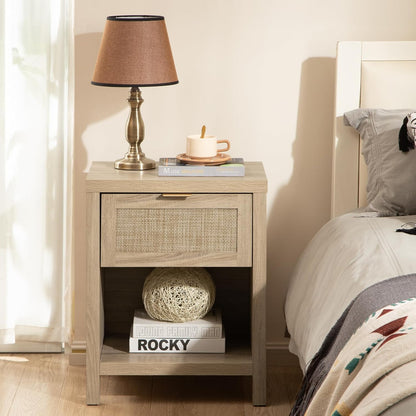 Savanna Rattan Nightstand with 1 Drawer