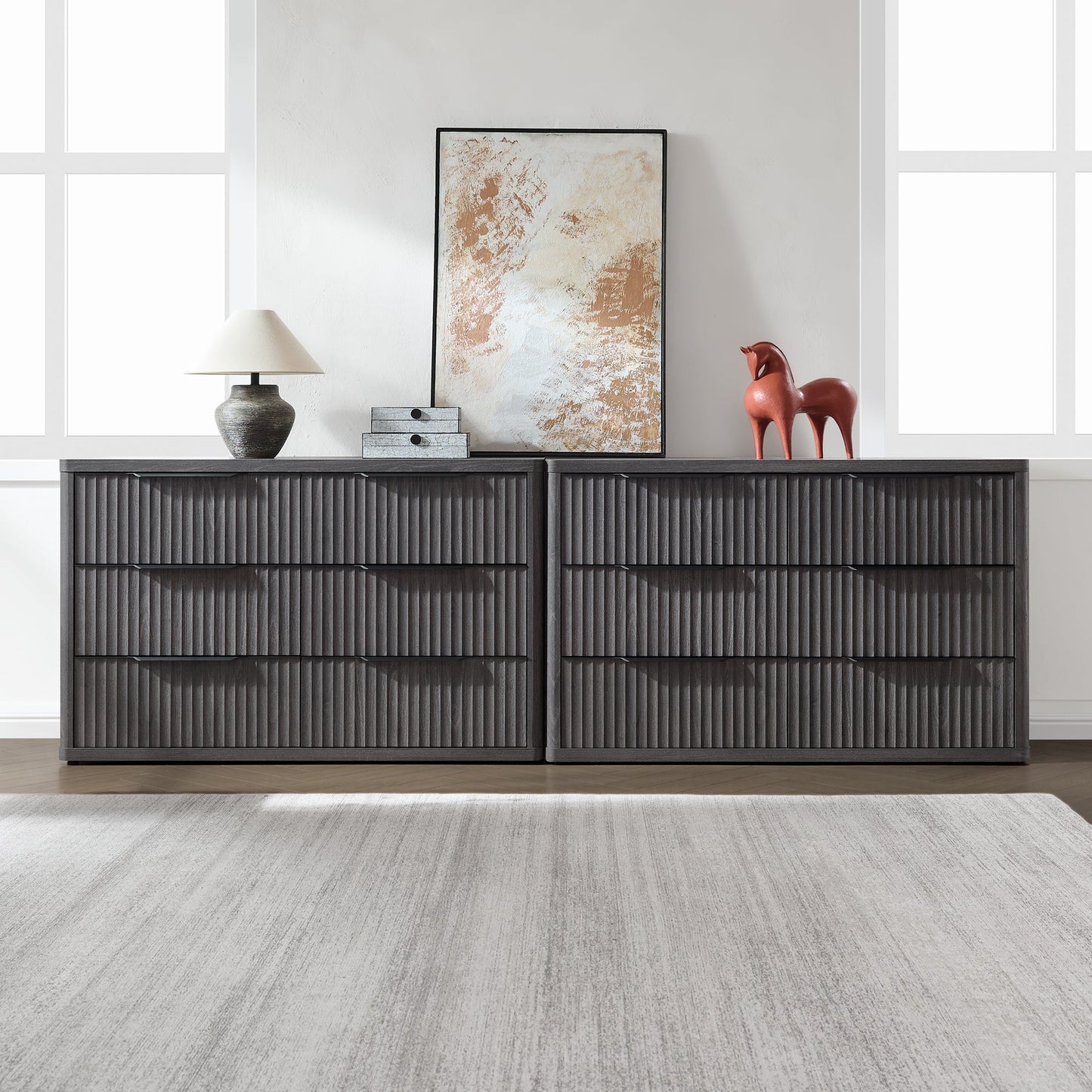 Cas 6 Drawers Dresser and 3 Drawers Nightstands Set