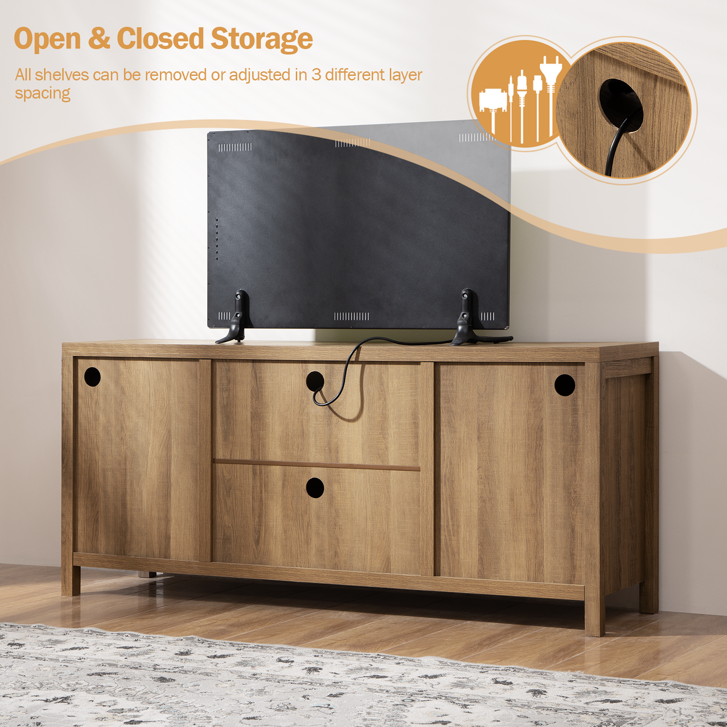 Savanna TV Stands with Shelves