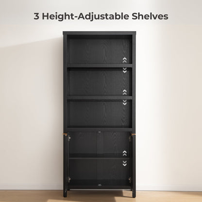 Savanna 70.9'' Tall Black Bookcase