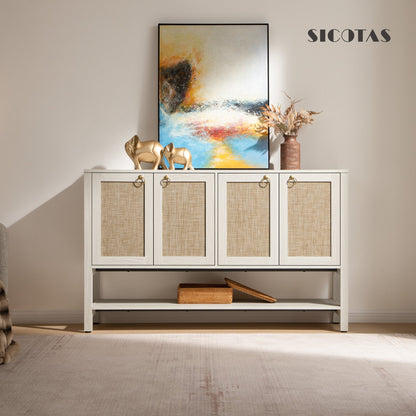 Terra 4 Doors Sideboard and 3 Drawers Nightstands Set for Living Room