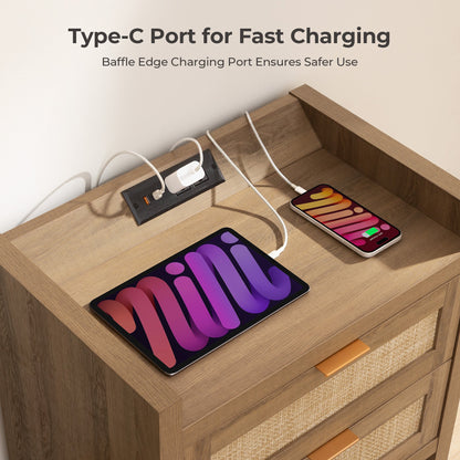 Savanna Nightstand with Charger