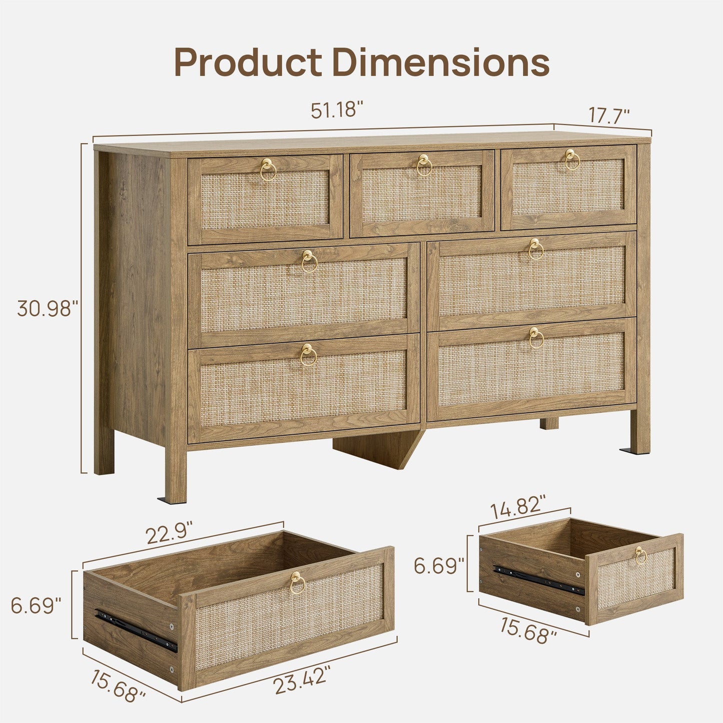 Terra Dresser with 7 Drawers