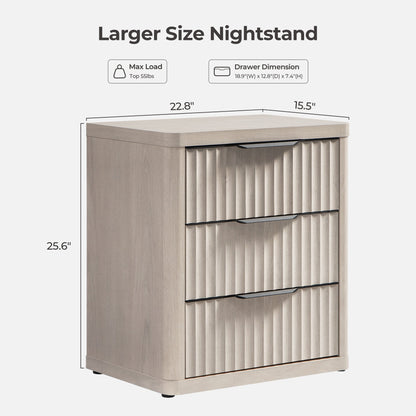 Cas 6 Drawers Dresser and 3 Drawers Nightstands Set for Bedroom