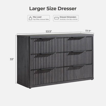 Cas 6 Drawers Dresser and 1 Drawer Nightstands Set