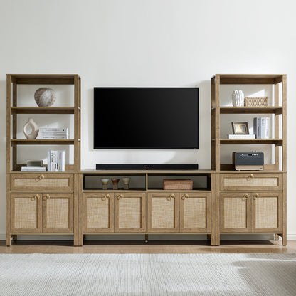Terra 68.5Inch Bookshelf with Drawers