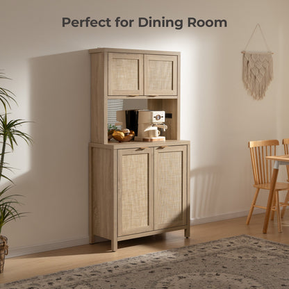 Savanna Pantry Cabinet,Rattan Door