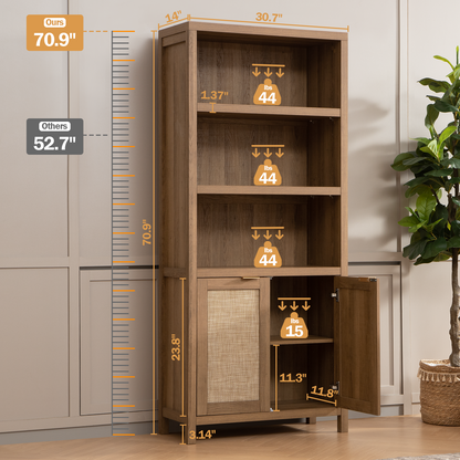 Savanna 5 Shelf Bookcase, 70.9Inch