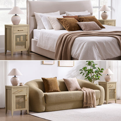 Andy Nightstand with Golden Mesh Door