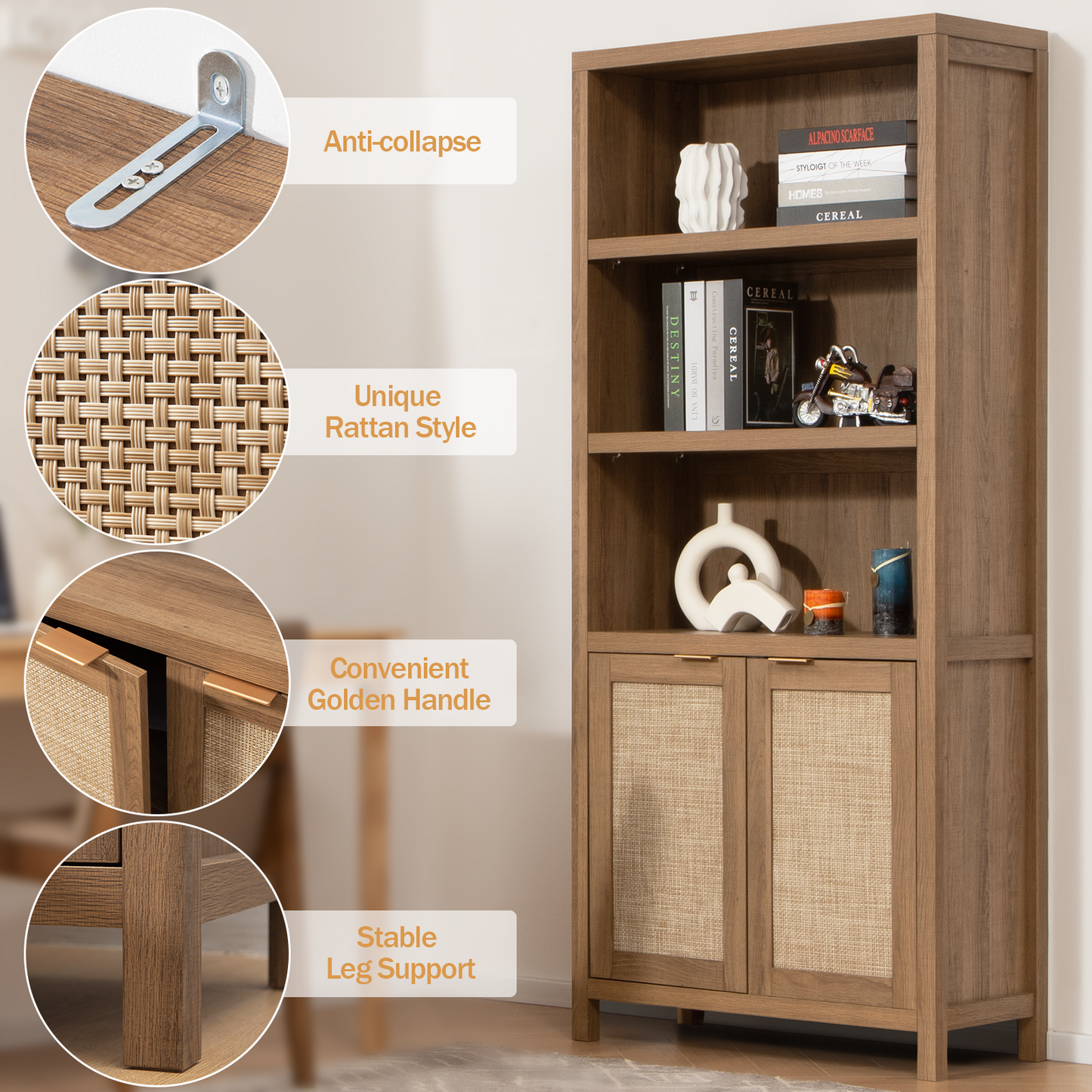 Savanna 5 Shelf Bookcase, 70.9Inch