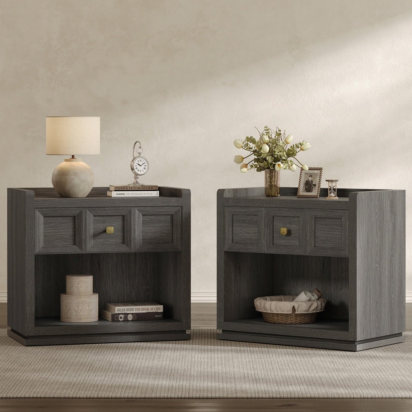 Helio Nightstands Set, 26 Inch Wide
