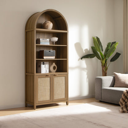 Savanna Arched Bookcase with Storage