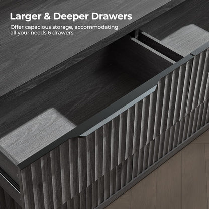 Cas 6 Drawers Dresser and 1 Drawer Nightstands Set