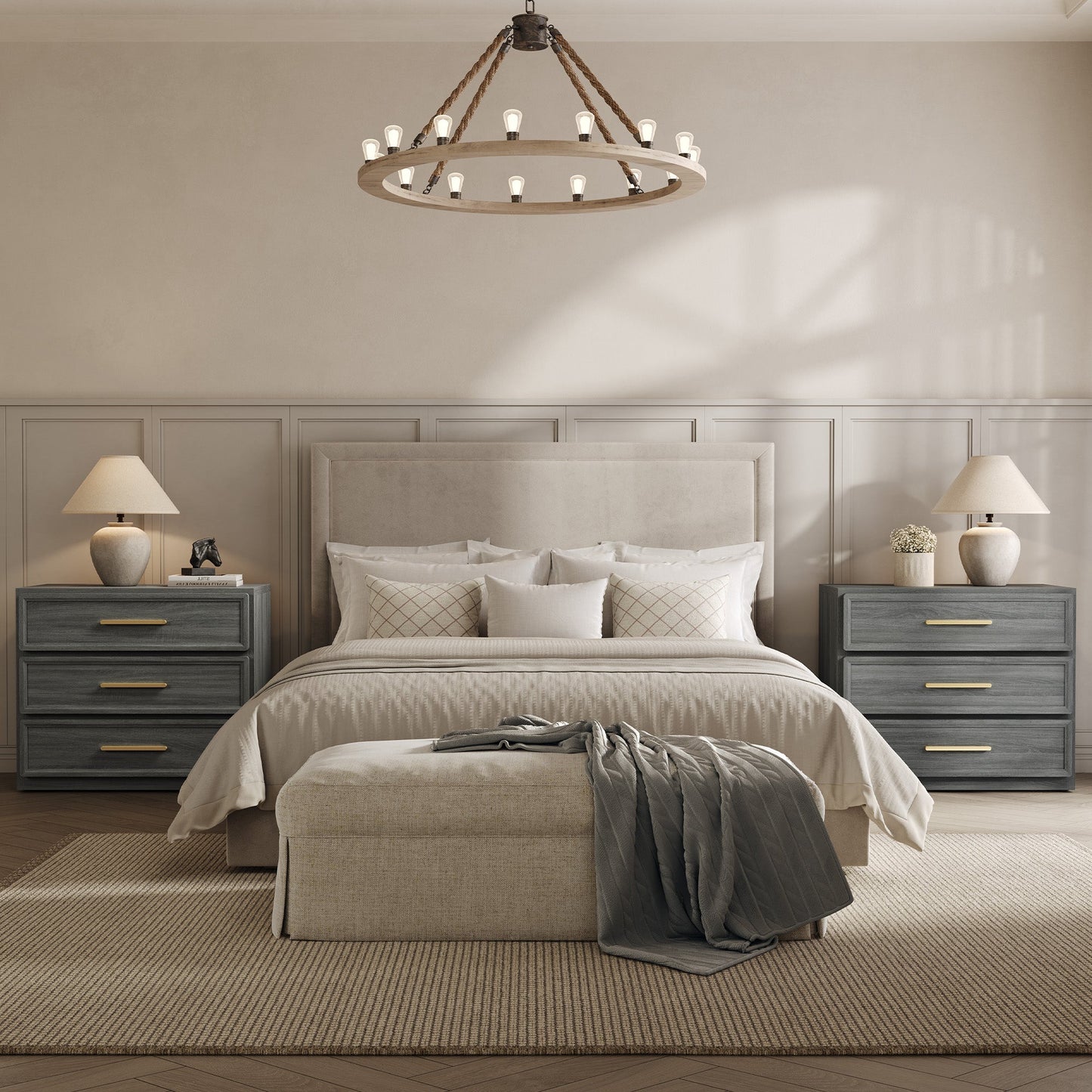 Crescent Nightstand, 3 Drawers