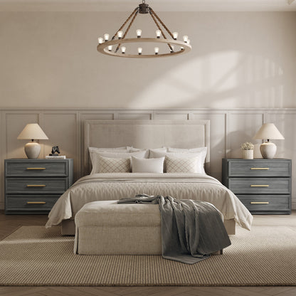 Crescent Nightstand, 3 Drawers