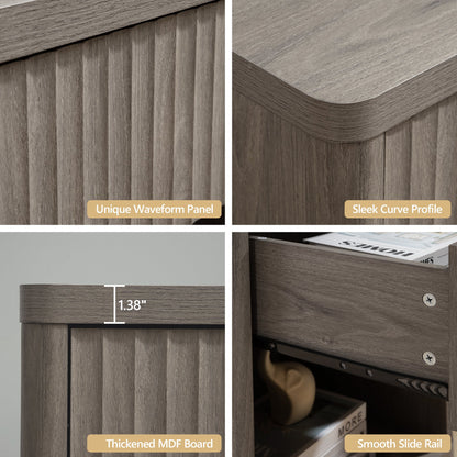 Cas 6 Drawers Dresser and 1 Drawer Nightstands Set for Bedroom