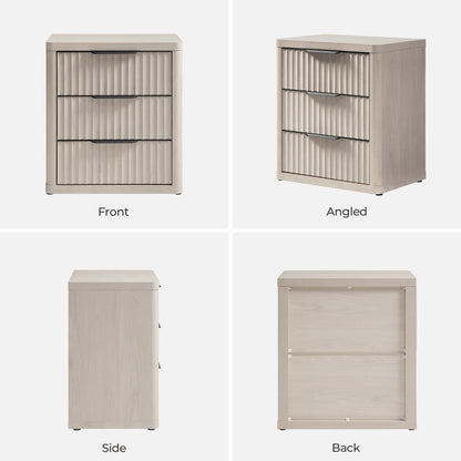 Cas 6 Drawers Dresser and 3 Drawers Nightstands Set for Bedroom