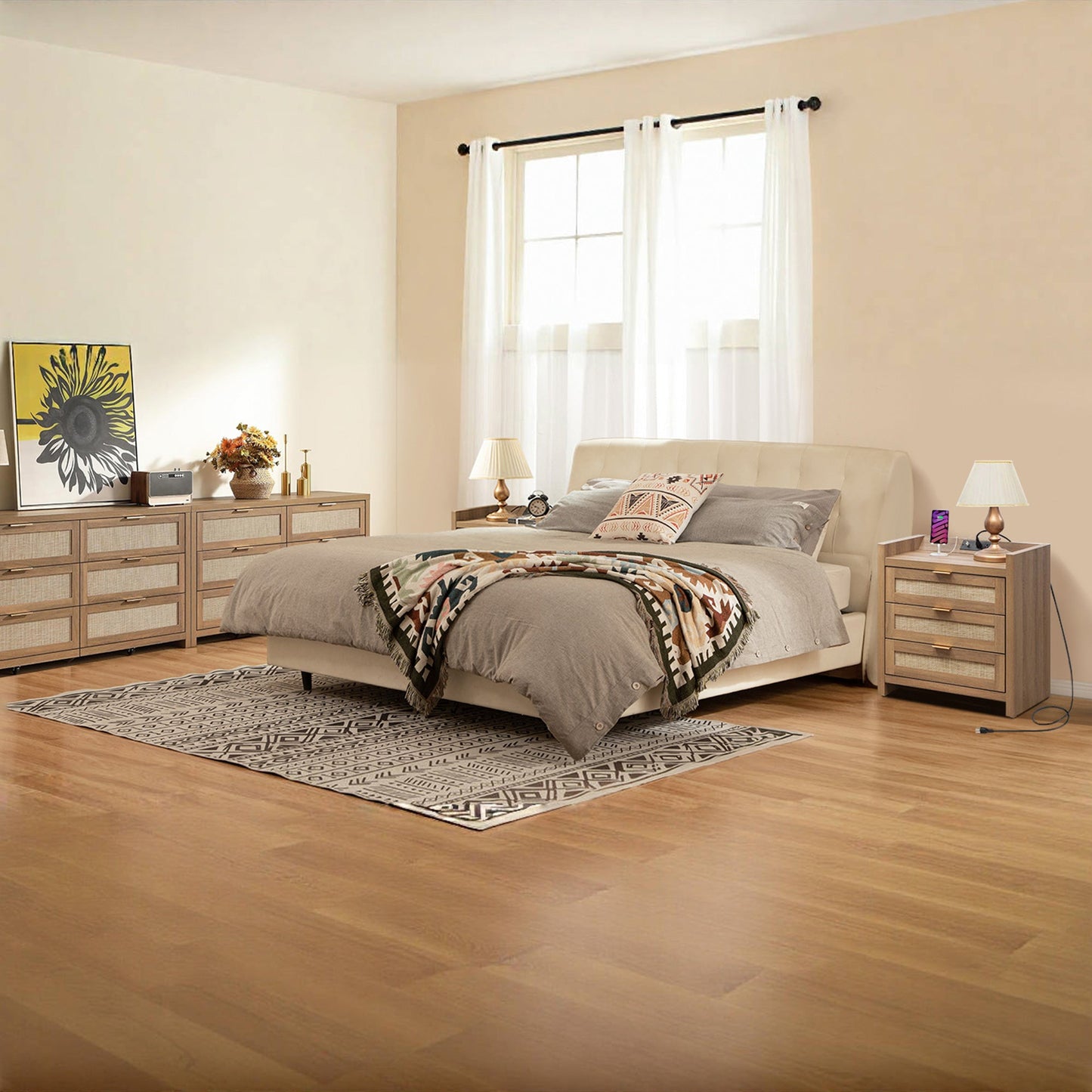 Savanna 6 Drawers Dresser and Nightstands Set
