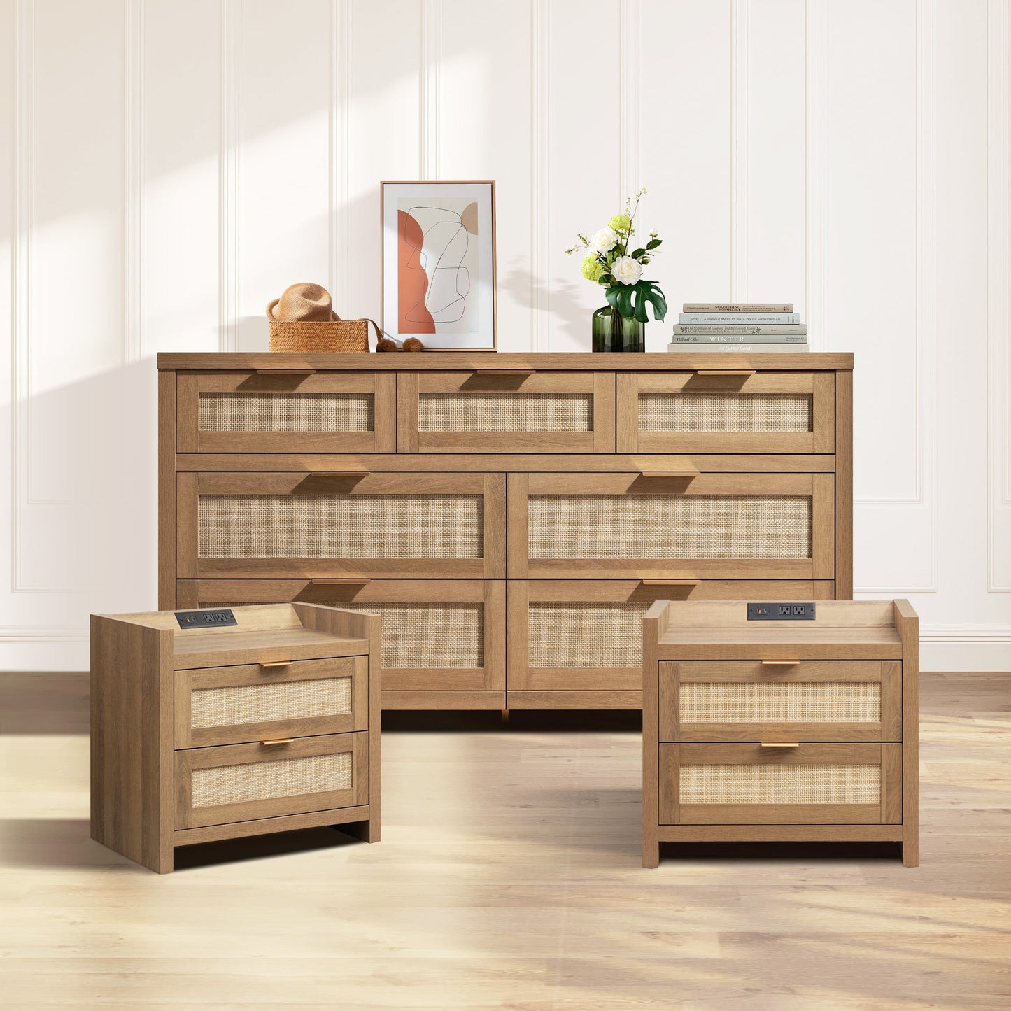 Savanna Dresser and 2 Drawers Nightstands Set