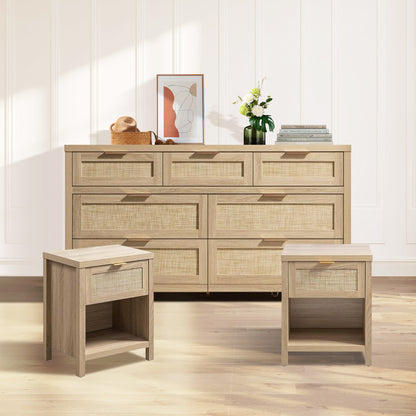 Savanna Nightstands and 7 Drawers Dresser Set