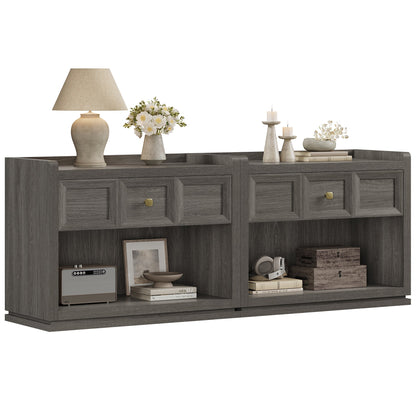Helio 6-Drawer Dresser and Nightstands Set For Bedroom