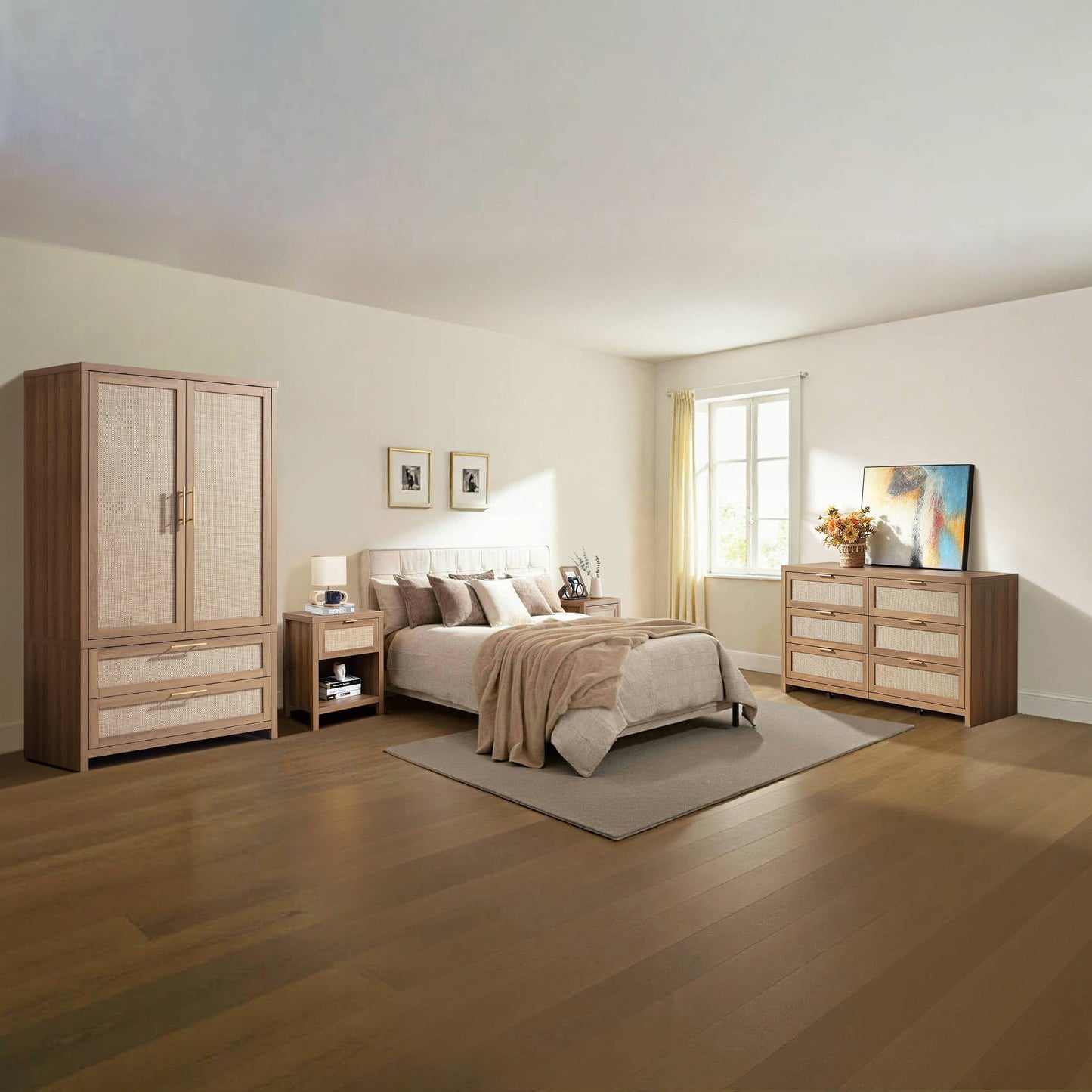 Savanna 6-Drawer Dresser, Wardrobe and Nightstand Set