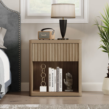 Cas Night Stand with Storage, 24.1 Inch Tall