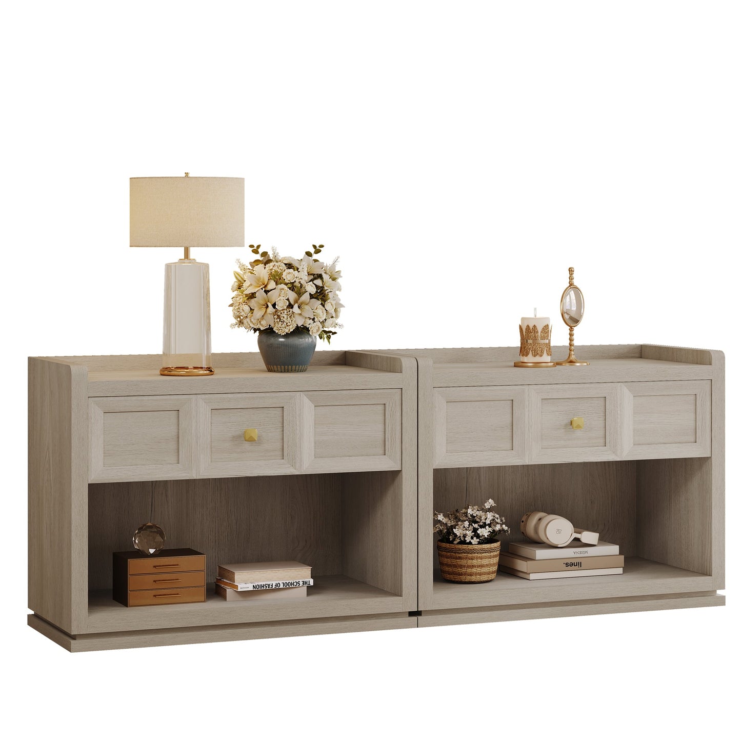 Helio 6-Drawer Dresser and Large Nightstands Set