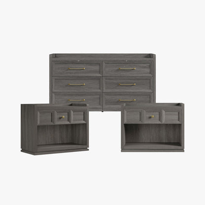 Helio 6-Drawer Dresser and Large Nightstands Set