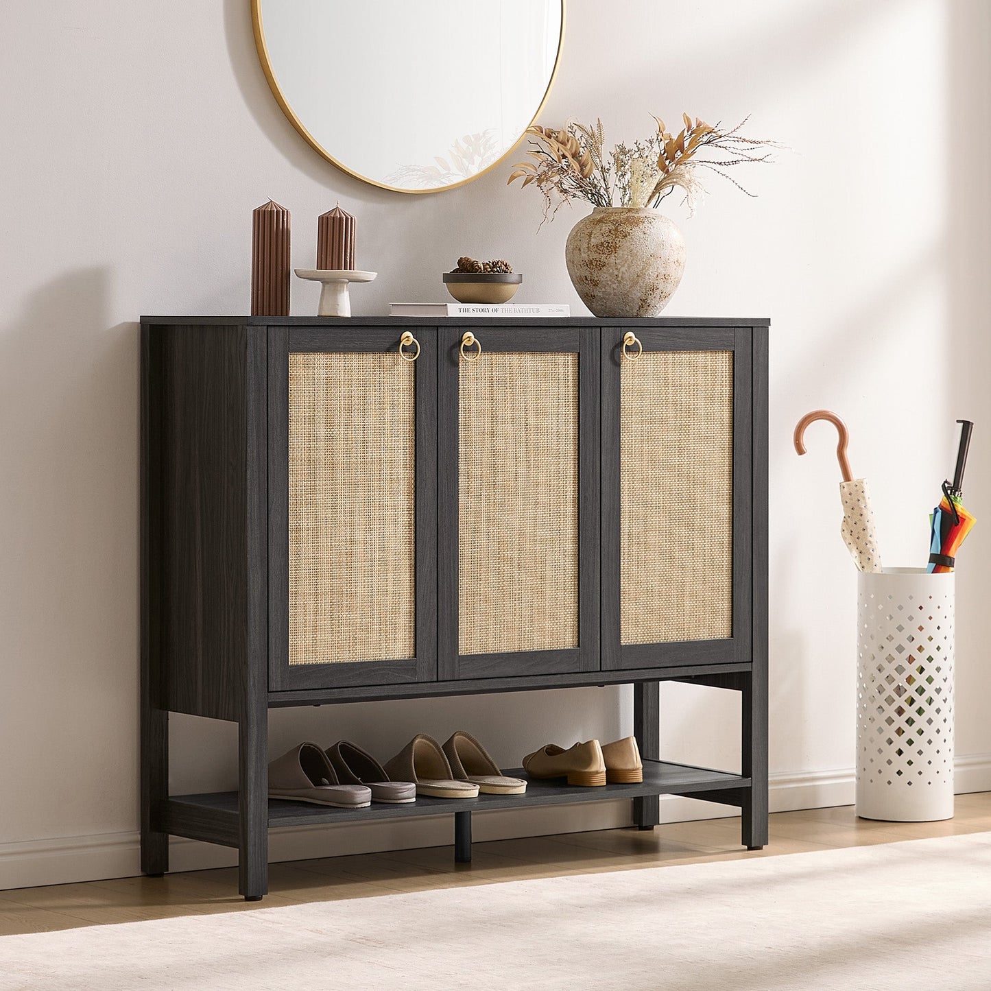 Terra Rattan Shoe Cabinet with Storage