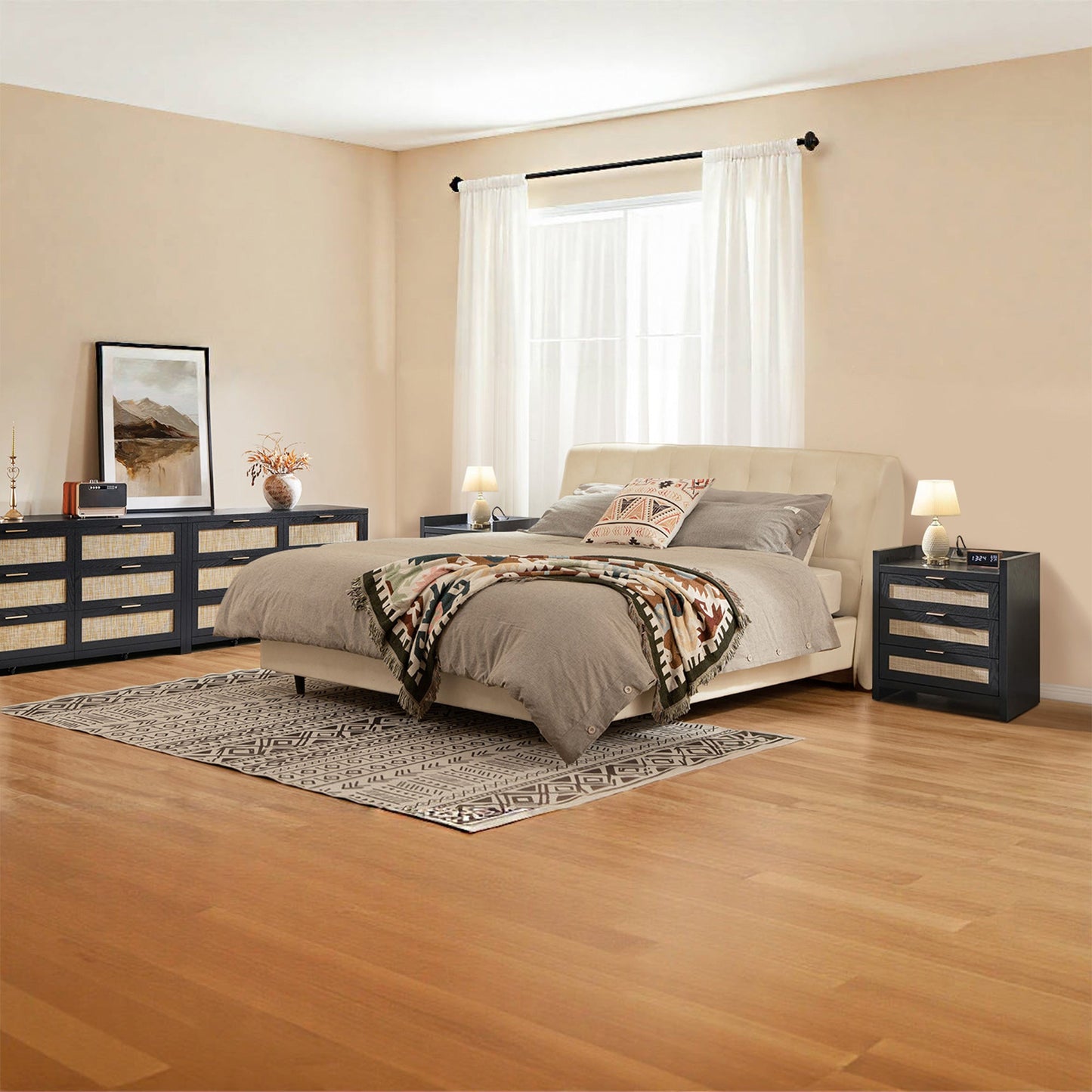 Savanna 6 Drawers Dresser and Nightstands Sets
