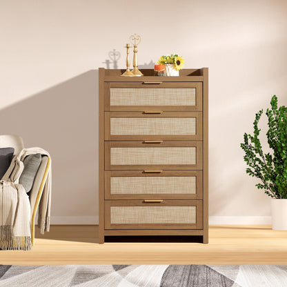 Savanna Rattan Dresser, 5 Drawers