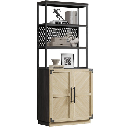 Willow 2 Doors Bookshelf, 75.3 Inch Tall