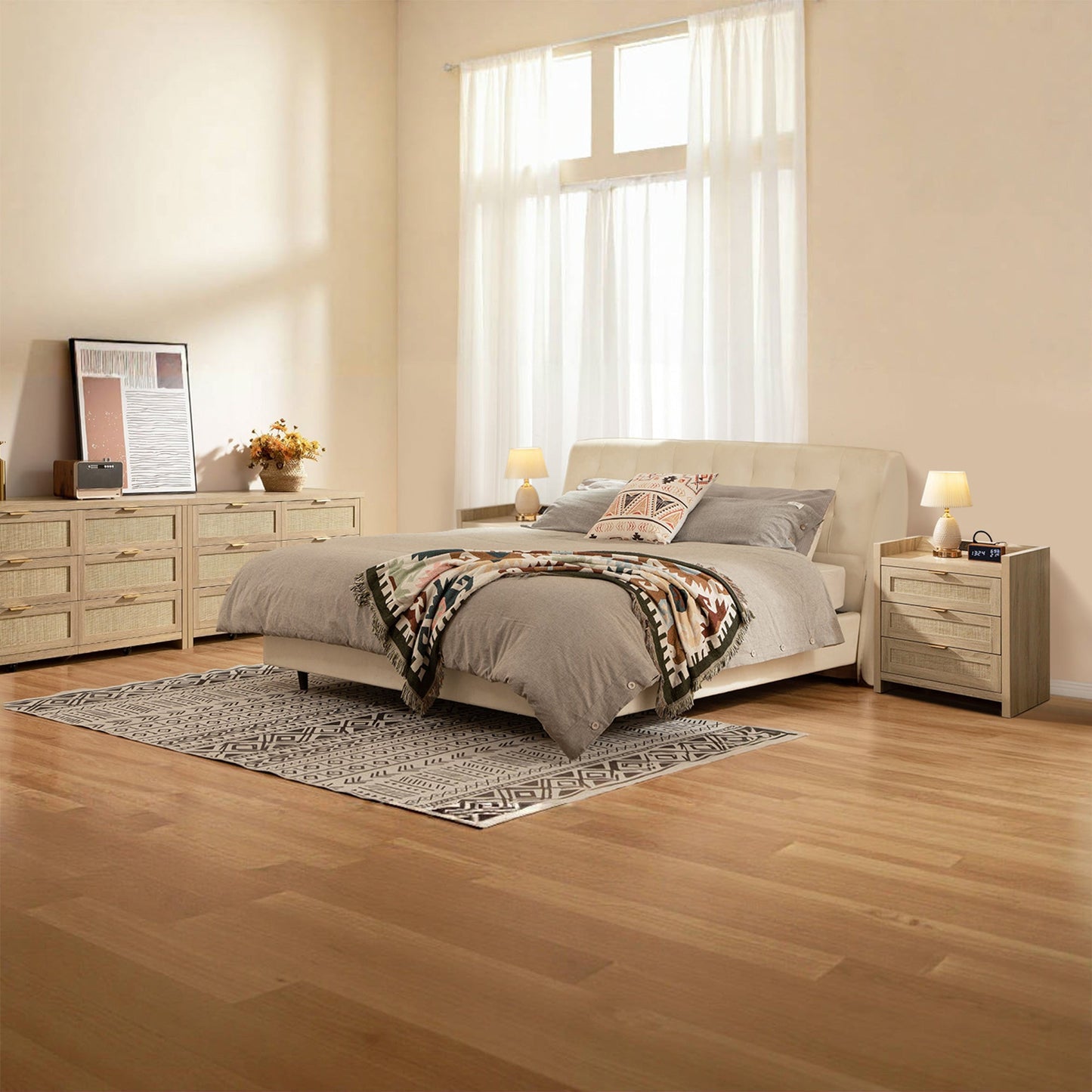 Savanna 6 Drawers Dresser and Nightstands Sets