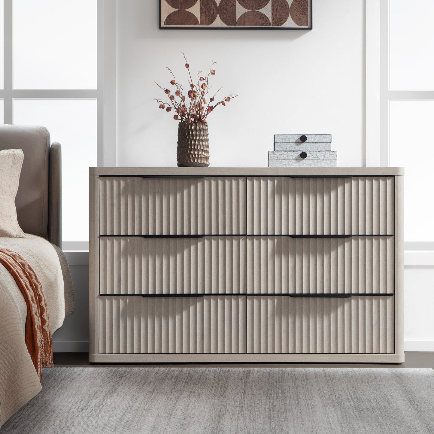 Cas 6 Drawers Dresser and 3 Drawers Nightstands Set