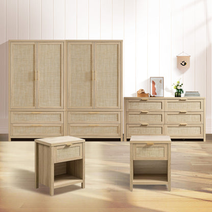 Savanna 6-Drawer Dresser, Wardrobe and Nightstand Set