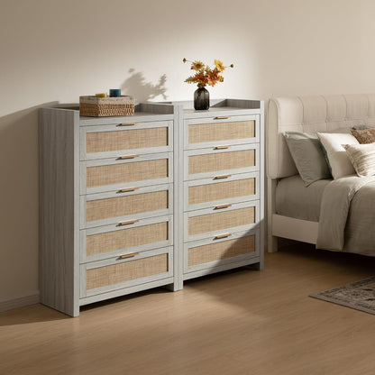 Savanna Rattan Dresser, 5 Drawers