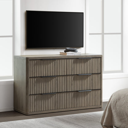 Cas 6 Drawers Dresser and 3 Drawers Nightstands Set for Bedroom