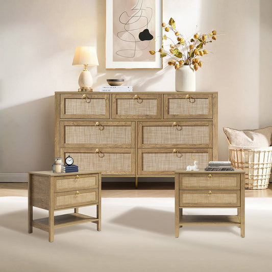 Terra Rattan Dresser and Nightstands Set