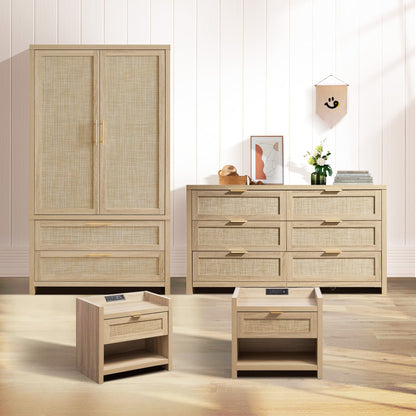 Savanna Dresser, Wardrobe and Night Tables with Charger Set
