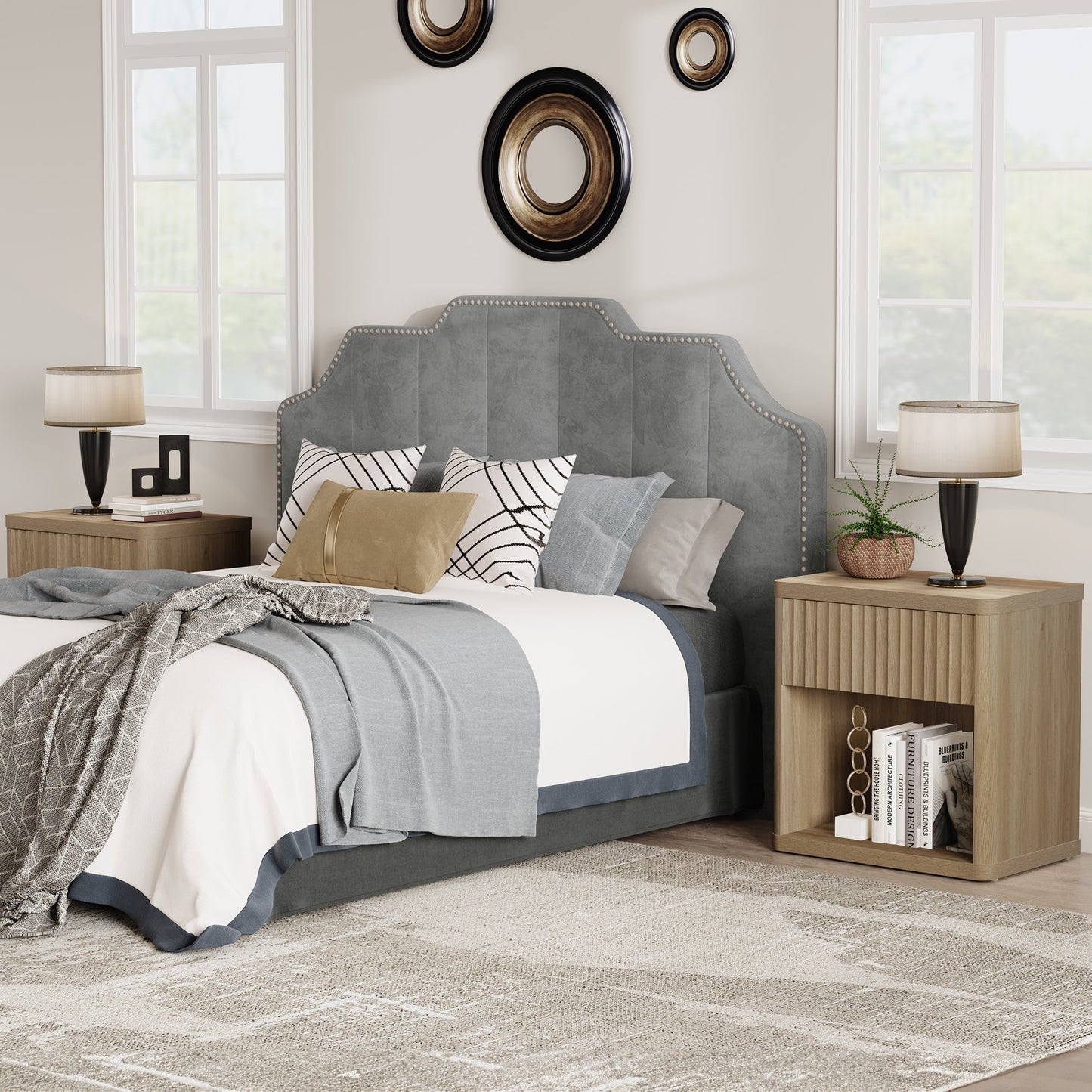 Cas Night Stand with Storage, 24.1 Inch Tall