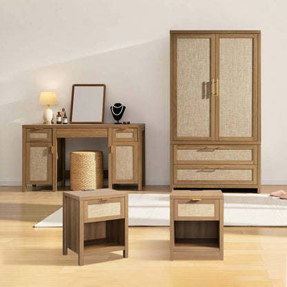 Savanna Wardrobe, Vanity Table, Nightstand with Charger Sets